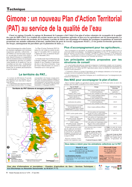 Gimone, Un Nouveau PAT Au Service De La Qualité De L'eau VP 1278