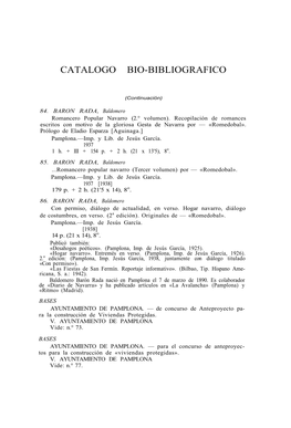 Catálogo Bio-Bibliográfico