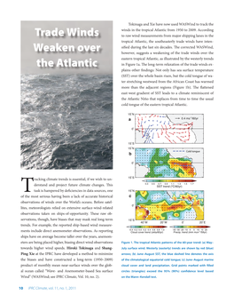 Trade Winds Weaken Over the Atlantic