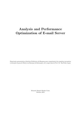 Analysis and Performance Optimization of E-Mail Server