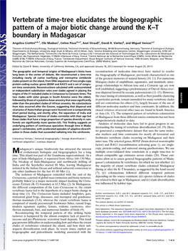 Vertebrate Time-Tree Elucidates the Biogeographic Pattern of a Major Biotic Change Around the K–T Boundary in Madagascar