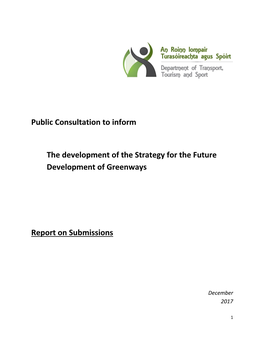 Public Consultation to Inform the Development of the Strategy for The
