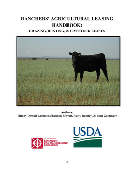 Ranchers' Agricultural Leasing Handbook