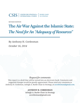 The Air War Against the Islamic State: the Need for an “Adequacy of Resources”