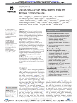 Outcome Measures in Coeliac Disease Trials