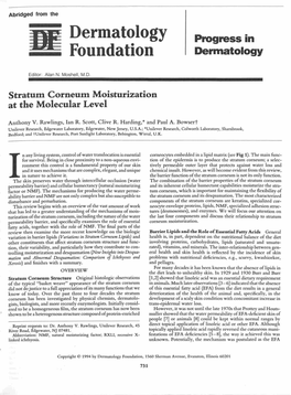 Stratum Corneum Moisturization at the Molecular Level