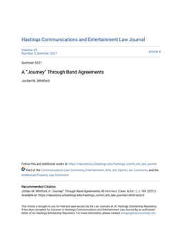 A “Journey” Through Band Agreements