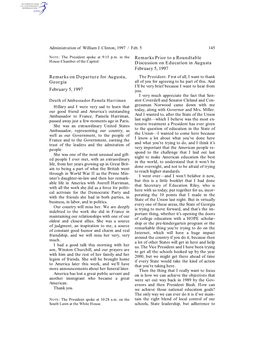 Remarks on Departure for Augusta, Georgia February 5, 1997 Remarks