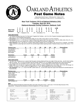 Oakland Athletics Virtual Press