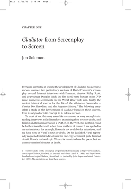 Gladiator from Screenplay to Screen