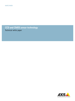 CCD and CMOS Sensor Technology Technical White Paper Table of Contents
