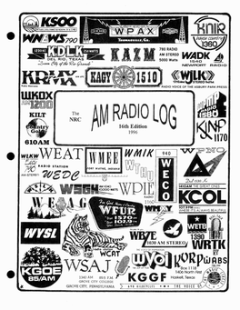 National Radio Club AM Radio Log