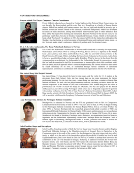 Contributors' Biographies