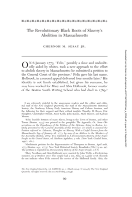 The Revolutionary Black Roots of Slavery's Abolition in Massachusetts