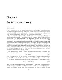 Perturbation Theory