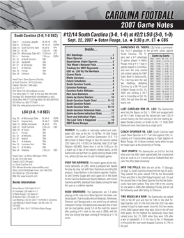 2007 Game Notes