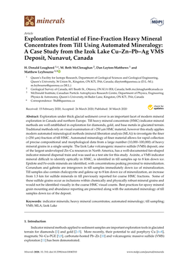 Exploration Potential of Fine-Fraction Heavy Mineral Concentrates from Till Using Automated Mineralogy