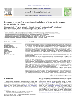 In Search of the Perfect Aphrodisiac: Parallel Use of Bitter Tonics in West Africa and the Caribbean