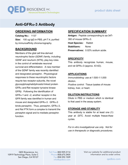 Anti-Gfrα-3 Antibody