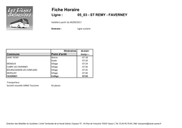 Fiche Horaire Ligne : 05 03 - ST REMY - FAVERNEY