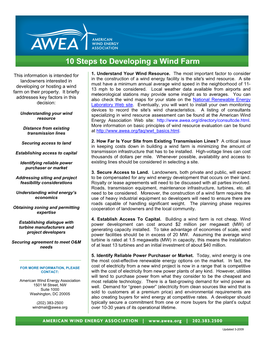 10 Steps to Developing a Wind Farm