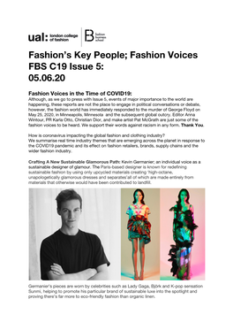 Fashion Voices FBS C19 Issue 5: 05.06.20