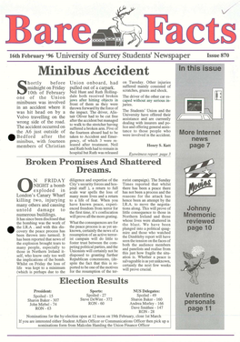 Minibus Accident in This Issue Hortly Before Union Onboard, Had on Tuesday