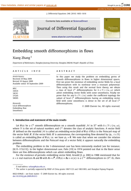 Embedding Smooth Diffeomorphisms in Flows