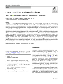 A Review of Melioidosis Cases Imported Into Europe