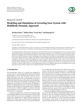 Research Article Modeling and Simulation of Arresting Gear System with Multibody Dynamic Approach