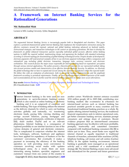 A Framework on Internet Banking Services for the Rationalized Generations