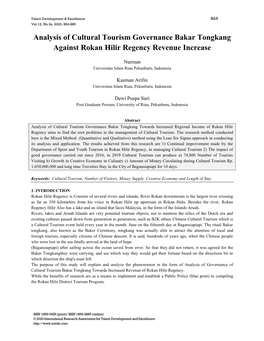 Analysis of Cultural Tourism Governance Bakar Tongkang Against Rokan Hilir Regency Revenue Increase