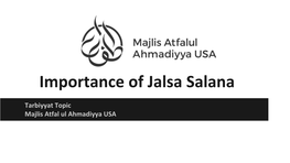 Importance of Jalsa Salana