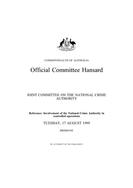 Official Committee Hansard