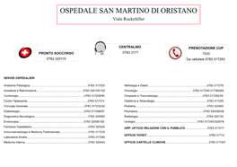 OSPEDALE SAN MARTINO DI ORISTANO Viale Rockefeller