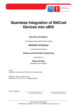 Seamless Integration of Bacnet Devices Into Obix