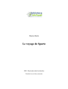 Le Voyage De Sparte