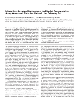 Interactions Between Hippocampus and Medial Septum During Sharp Waves and Theta Oscillation in the Behaving Rat