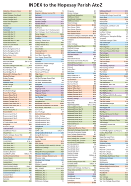 INDEX to the Hopesay Parish Atoz