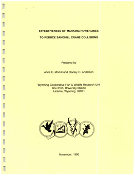 Effectiveness of Marking Powerlines to Reduce R Sandhill Crane Collisions