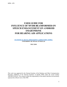 User Guide for Influence of Mvdr Beamformer on Speech Enhancement on Android Smartphone for Hearing Aid Applications