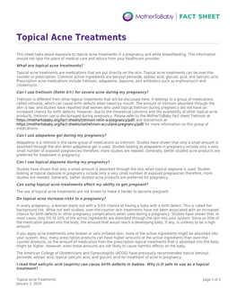Topical Acne Treatments and Pregnancy