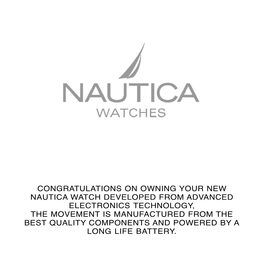 Congratulations on Owning Your New Nautica Watch