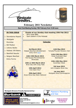 February 2011 Newsletter