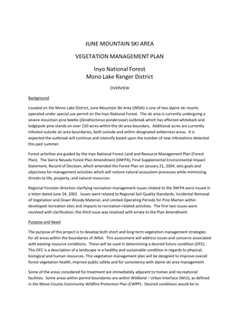 June Mountain Ski Area Vegetation Management