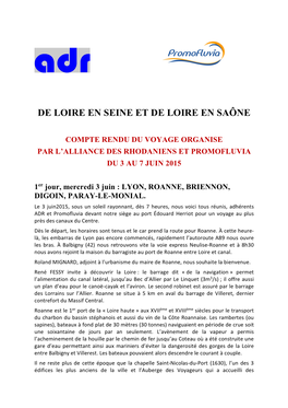 De Loire En Seine Et De Loire En Saône