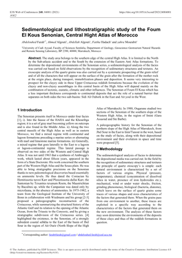 Sedimentological and Lithostratigraphic Study of the Foum