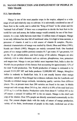 11. MANGO PRODUCTION and EMPLOYMENT of PEOPLE in Tffls TRADE