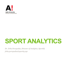 Sport Analytics