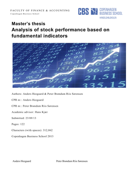 Analysis of Stock Performance Based on Fundamental Indicators